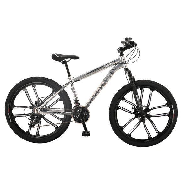salcano lion 26 Mono md Dağ Bisikleti 15" kadro mekanik disk fren mat krom ürün görseli 1