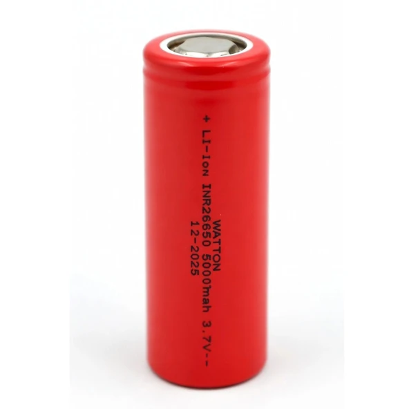 INR 26650 5000mAh 3.7V Li-ion Şarj Edilebilir Pil - Kırmızı ürün görseli 1