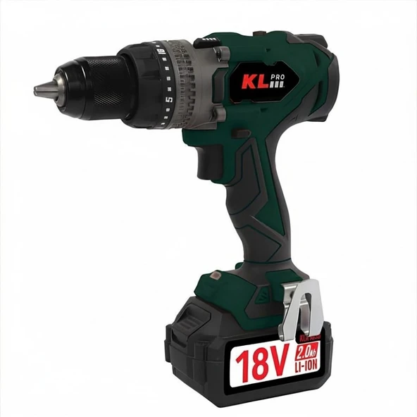 KLPro 18V 2.0 AH ŞARJLI DARBELİ VİDALAMA/MATKAP KÖMÜRSÜZ KLDM18BHX-20 ürün görseli 1