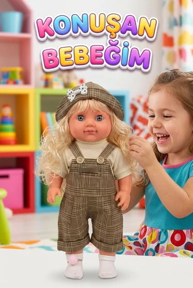 Lucia Girl Konuşan 35 cm - Etkileşimli Kolları Bacakları ve Kafası Et Kutulu Oyuncak Bebek ürün görseli 1