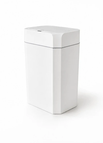 Sensörlü Akıllı Çöp Kovası 18 L - Pilli Otomatik Mutfak Banyo Çöp Kutusu Beyaz 40 cm ürün görseli 1
