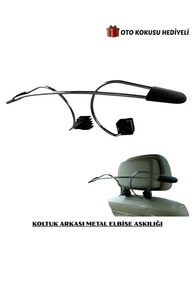 Araç İçi Oto Koltuk Arkası Metal Elbise Askılığı Kıyafet Askısı Kırışıklık Önleyici Tasarım Metal Askılık ürün görseli 1