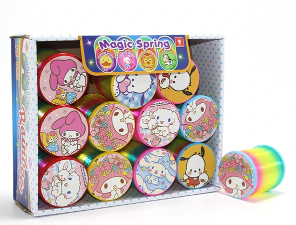 Sanrio Karakterli Magic Spring Stres Yayı - Standlı Gökkuşağı Renkli Oyuncak Seti 12'Li Alk3988 ürün görseli 1