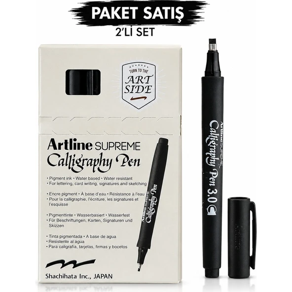 Supreme Kaligrafi Kalemi 3mm N:EPF-243 Siyah Renkli Yüksek Kalite Kaligrafi Aracı 12 Li Paket ürün görseli 1