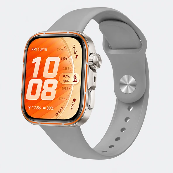 Huawei Watch Fit 5 Pro İle Uyumlu PureLux Tam Uyumlu Yumuşak Soft Silikon Kordon  Gri ürün görseli 1