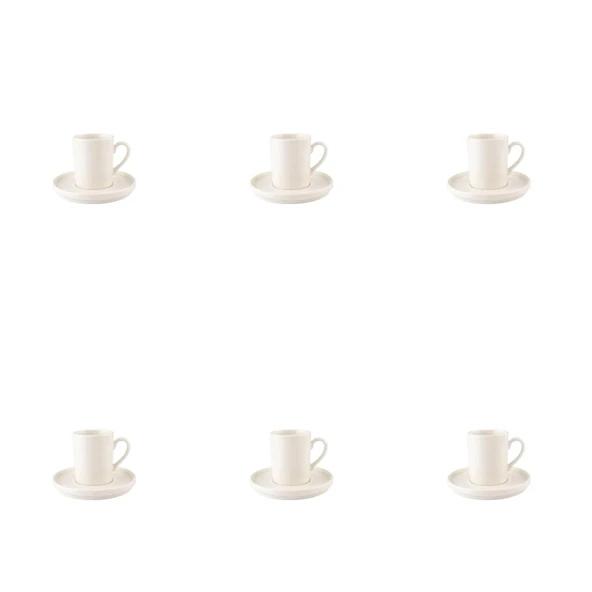 Kütahya Porselen Bone Desire Kahve Fincan Takımı 90cc Krem 12 Parça 6 Kişilik ürün görseli 1