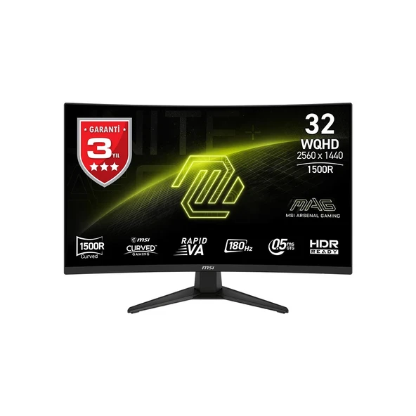 31.5" MAG 321CQF E18 2560x1440 (WQHD) 16:9 CURVE 1500R RAPID VA 180HZ 0.5MS FREESYNC GAMING MONITOR ürün görseli 1