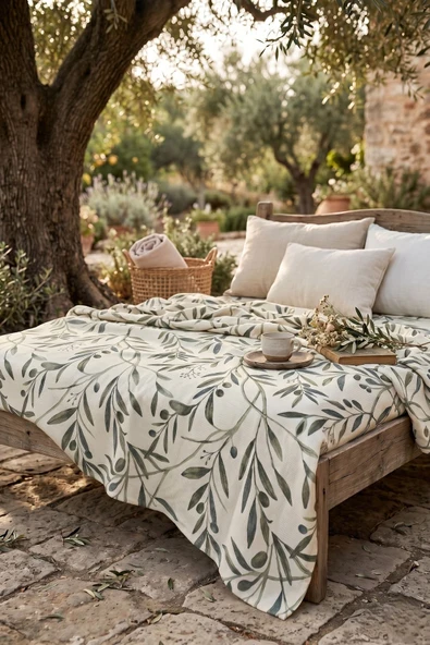 Cotton Collection Çift Kişilik Pike Olıve 210x230 ürün görseli 1