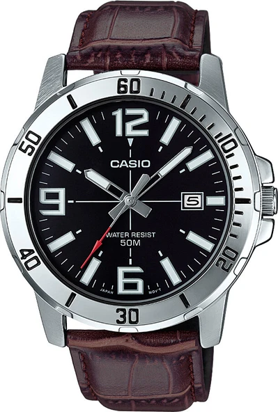 Casio MTP-VD01L-1BVUDF Quartz Deri Kahverengi 45 mm Erkek Kol Saati ürün görseli 1