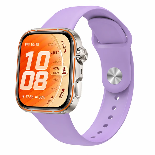 Huawei Watch Fit 5 Pro İle Uyumlu PureLux Tam Uyumlu Yumuşak Soft Silikon Kordon  Lila ürün görseli 1