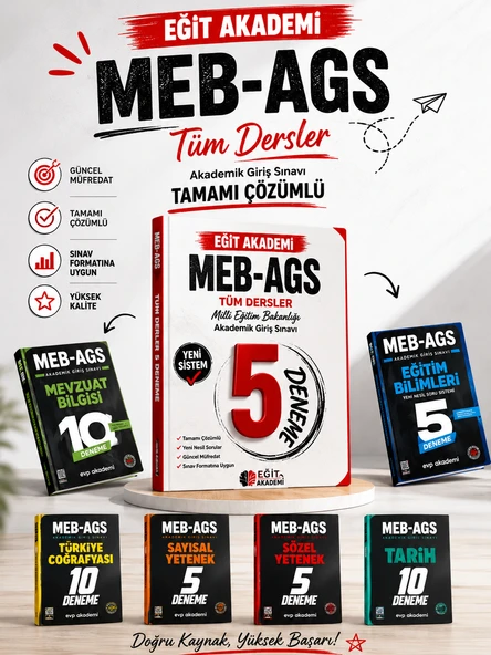 Eğit Akademi + EVP 2026 MEB AGS Tüm Dersler Fasikül Deneme ve Branş Branş Deneme 7 li Set ürün görseli 1