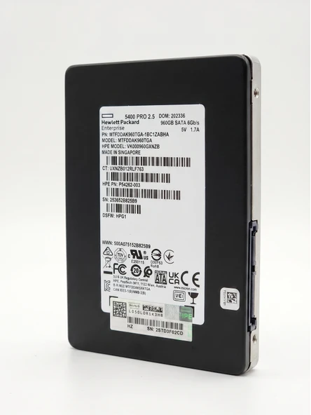 HPE 5400 Pro 960GB Sata 6Gbps 2.5'' Server Sunucu SSD MTFDDAK960TGA VK000960GXNZB P54262-003 ürün görseli 1