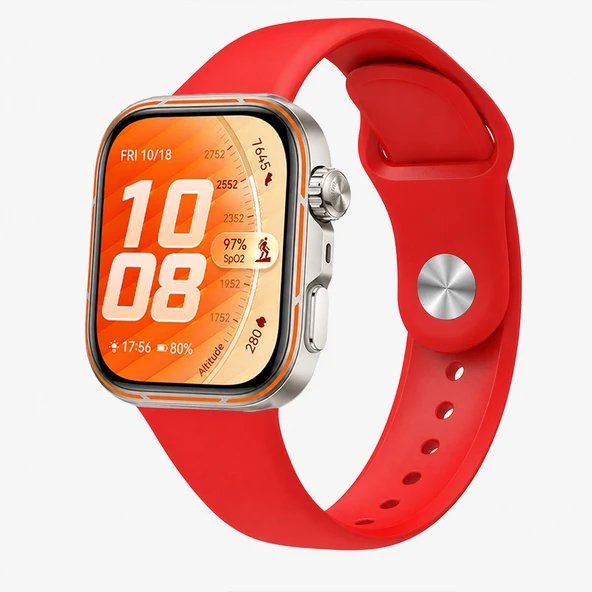 Huawei Watch Fit 5 Pro İle Uyumlu PureLux Tam Uyumlu Yumuşak Soft Silikon Kordon  Kırmızı ürün görseli 1