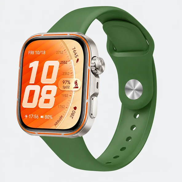 Huawei Watch Fit 5 Pro İle Uyumlu PureLux Tam Uyumlu Yumuşak Soft Silikon Kordon  Haki ürün görseli 1