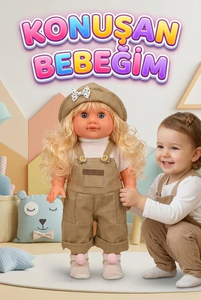 Lucia Girl Konuşan 35 cm - Etkileşimli Kolları Bacakları ve Kafası Et Kutulu Oyuncak Bebek ürün görseli 1