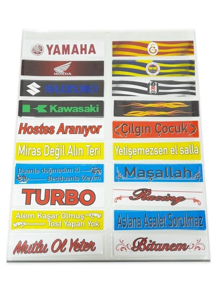 Yazı Sticker 100'lü - Resim 3