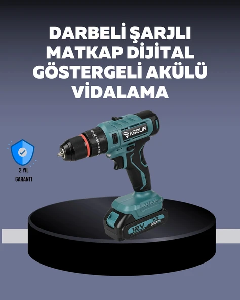 Güçlü Şarjlı Matkap Vidalama Çift Batarya ürün görseli 1