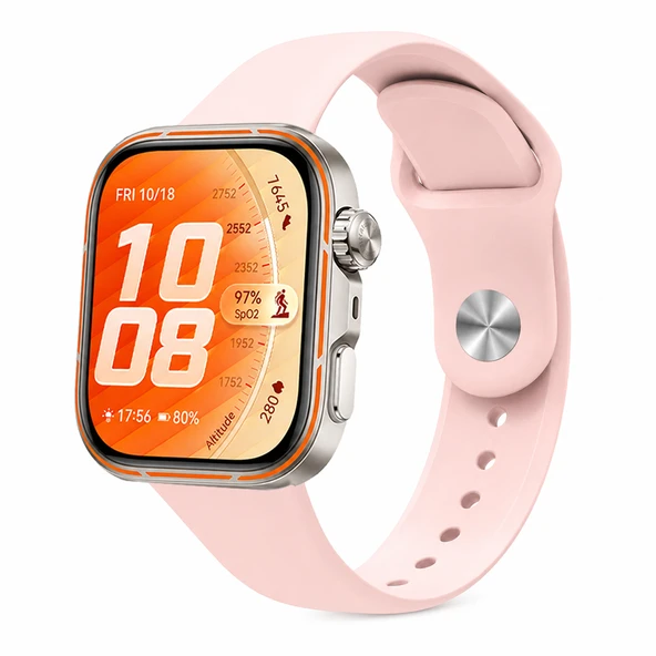 Huawei Watch Fit 5 Pro İle Uyumlu PureLux Tam Uyumlu Yumuşak Soft Silikon Kordon  Pembe ürün görseli 1