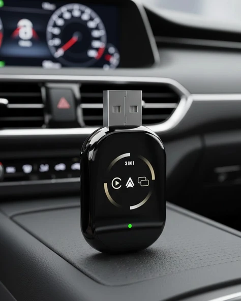 Kablosuz Carplay Android Auto Adaptörü Otomatik Eşleşme ürün görseli 1