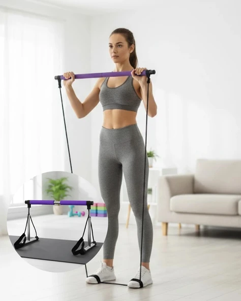 Pilates Bar Egzersiz Aleti Bilek Destekli Çok Yönlü Kullanım ürün görseli 1