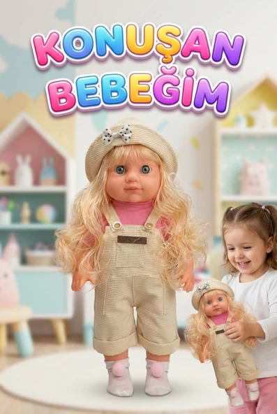 Lucia Girl Konuşan 35 cm - Etkileşimli Kolları Bacakları ve Kafası Et Kutulu Oyuncak Bebek ürün görseli 1