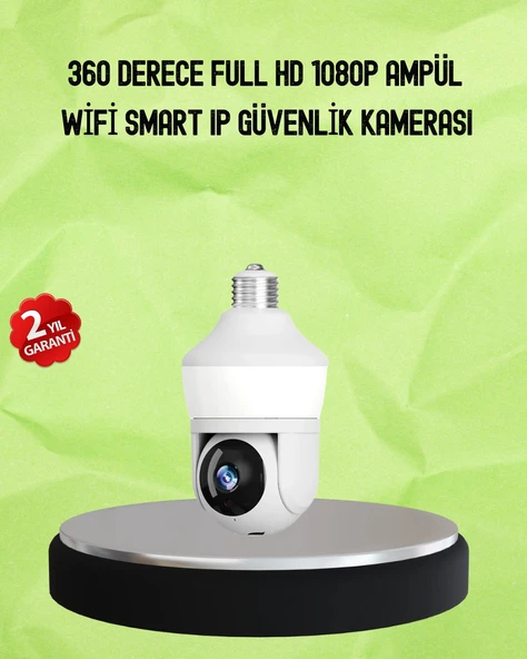 Hareket Algılamalı 360° Wi-fi Akıllı Ampül Kamera ürün görseli 1