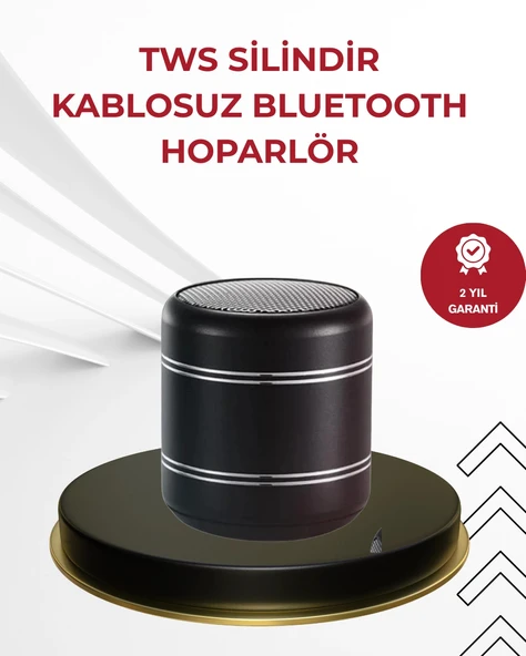 Kompakt Silindir Metal Bluetooth Hoparlör 400 Mah Uzun Pil Tws Destekli ürün görseli 1