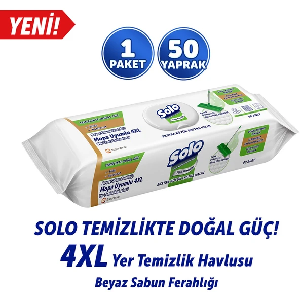 Temizlikte Doğal Güç Beyaz Sabun Ferahlığı Mopa Uyumlu Yüzey Temizlik Havlusu 50 Yaprak ürün görseli 1