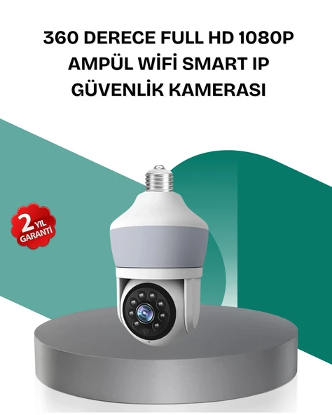 Kablosuz 360° Döner Başlıklı Full Hd Güvenlik Kamerası ürün görseli 1