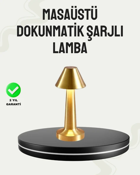 Kablosuz Led Masa Lambası 1800mah 3 Renk Aydınlatma Dokunmatik ürün görseli 1