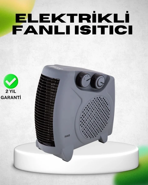 Fanlı Elektrikli Isıtıcı Termostatlı Güvenli Yanmaz Plastik Gövde ürün görseli 1