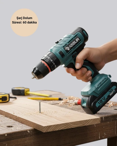 Çift Bataryalı Şarjlı Matkap Dijital Ekranlı Set - Resim 4