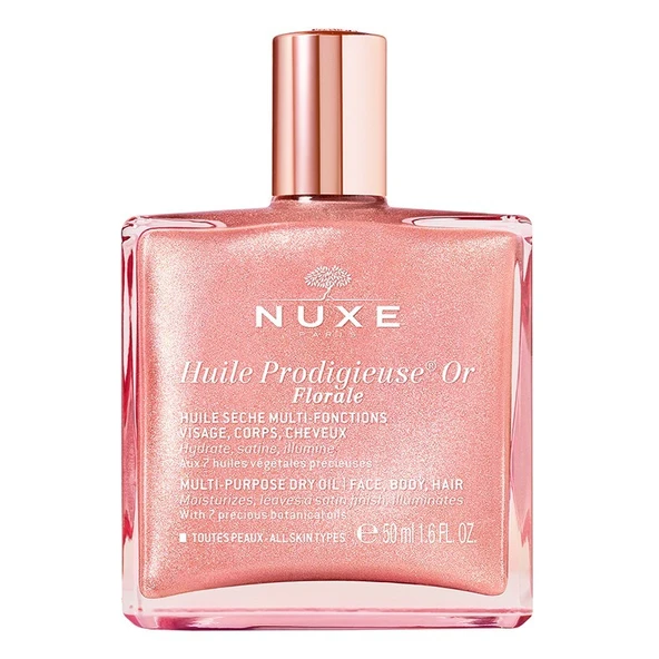 Nuxe Huile Prodigieuse Or Pembe Parıltılı Çiçeksi Çok Amaçlı Kuru Yağ 50 ml ürün görseli 1