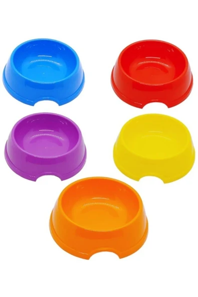 Plastik Küçük Boy Kedi ve Köpek Mama ve Su Kabı 5 Adet ürün görseli 1