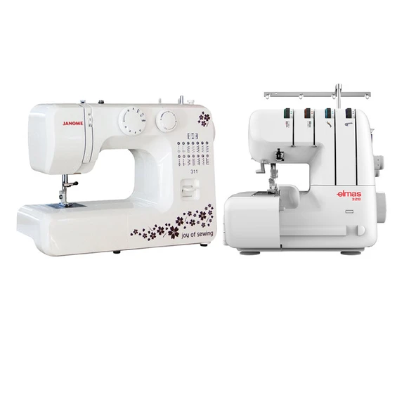 Janome 311 Joy of Sewing Dikiş Makinesi ve Elmas 328 Overlok Makinesi Avantajlı Paket ürün görseli 1