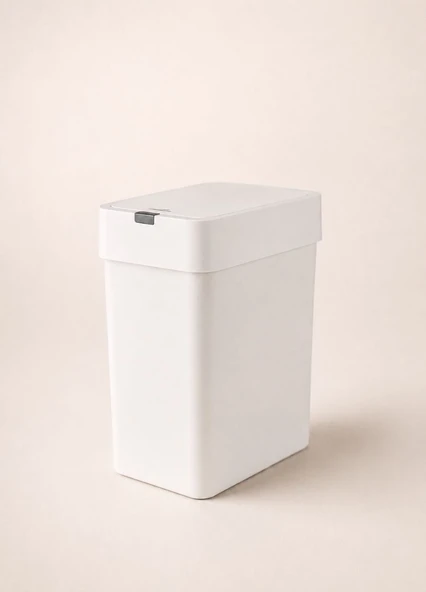 Slim Sensörlü Akıllı Çöp Kovası 9 L - Dar Alan İçin Otomatik Banyo Mutfak Çöp Kutusu Beyaz ürün görseli 1