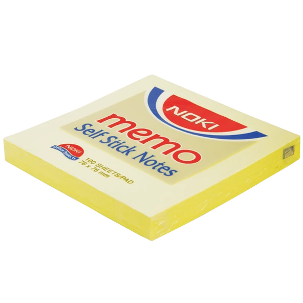 Noki Yapışkanlı Not Kağıdı Memo 100 YP 75x75 Sarı 12007 ürün görseli 1