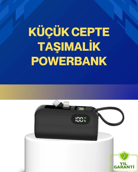 Led Göstergeli 2000mah Cep Tipi Hızlı Şarj Powerbank ürün görseli 1