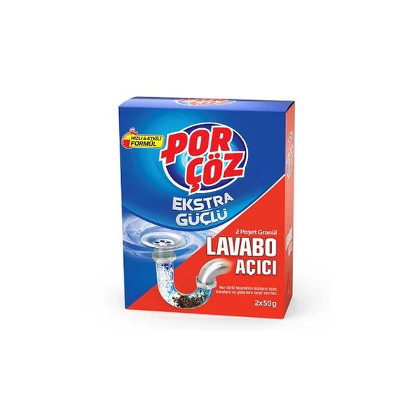 Porçöz Lavabo Açıcı Granül 2 x 50 g ürün görseli 1