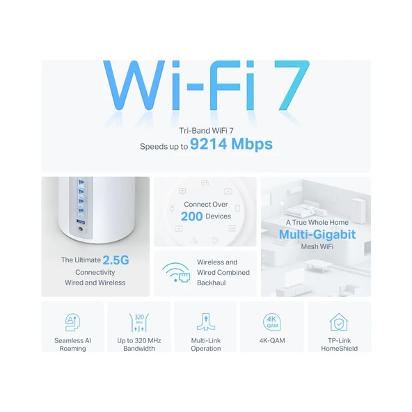 TP-Link Deco BE65 9300 Mbps 3'lü Router - Resim 5