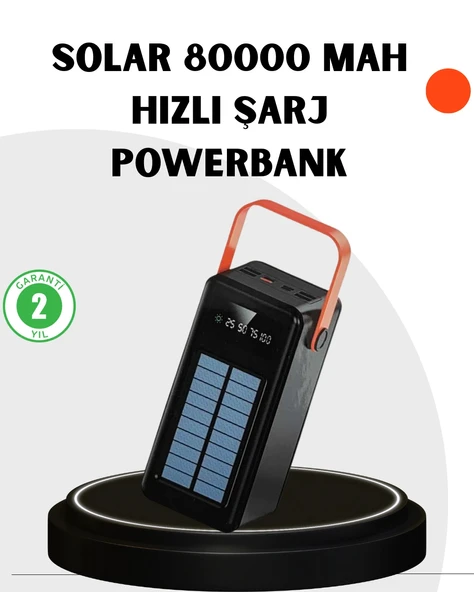 Powerbank Hızlı Şarj Solar Güneş Enerjili Çok Girişli ürün görseli 1