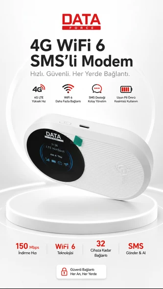 M10PRO 4G Taşınabilir Modem - WiFi 6 Hızı ve SMS Özelliği ürün görseli 1