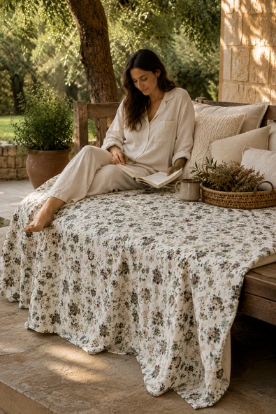 Cotton Collection Tek Kişilik Pike Flower Garden 160x230 ürün görseli 1