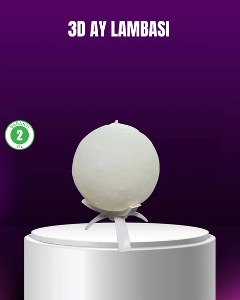 Şarjlı 3d Baskılı 16 Renk Ay Lambası  Stand ürün görseli 1