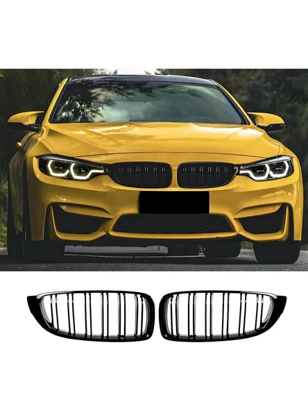 bmw 4.seri f36 grand coupe m4 parlak siyah böbrek-panjur ürün görseli 1
