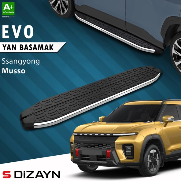 S-Dizayn Ssangyong Musso Elektrikli Evo Krom Yan Basamak 223 Cm 2025 Üzeri A+ Kalite ürün görseli 1