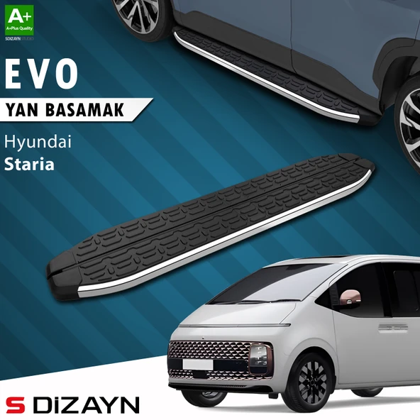 S-Dizayn Hyundai Staria Evo Krom Yan Basamak 233 Cm 2021 Üzeri A+ Kalite ürün görseli 1
