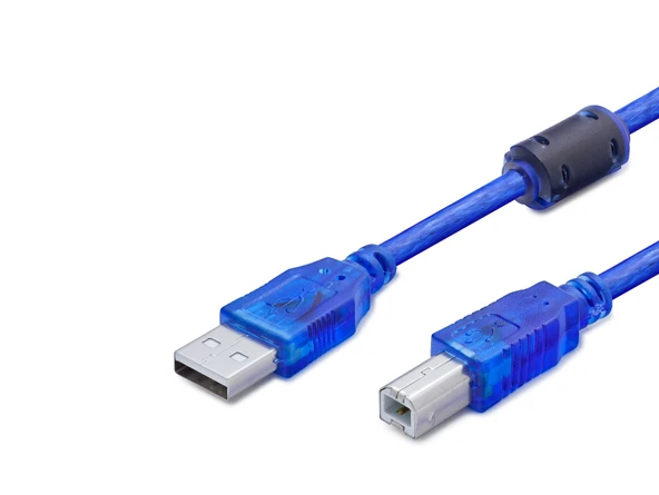 Usb Printer Kablosu 3 M - Şeffaf Mavi HDX7502 ürün görseli 1