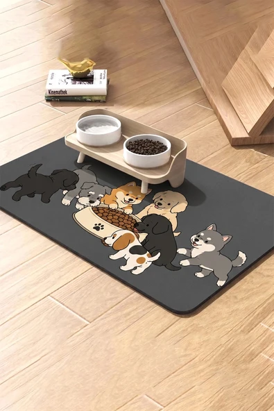 MAtGo Pati Kedi Köpek Beslenme Matı 50x70cm Köpek Sofrası Su Geçirmez Kaymaz Mama Kabı Altlık Paspas ürün görseli 1