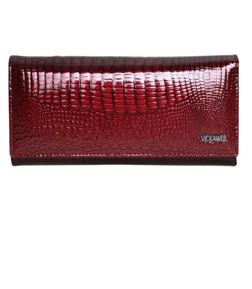 Vickaweb Bayan Hakiki Deri Cüzdan Boy-19cm Genişlik 10 Cm-kırmızı ürün görseli 1